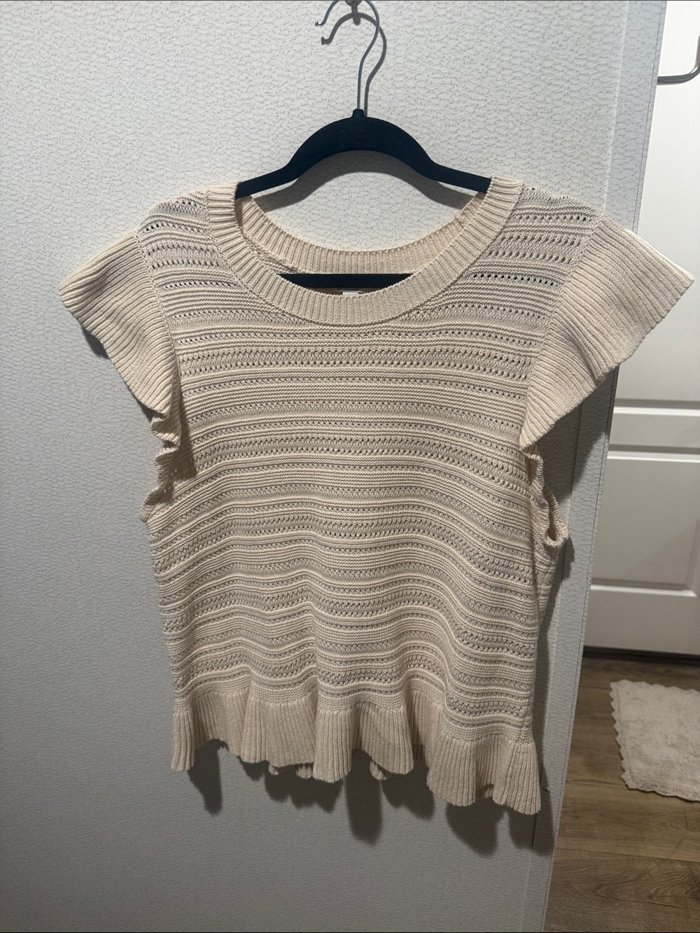 Pointelle Ruffle Sweater - LOFT (NWOT) - Picture 4 of 5